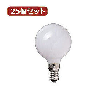 YAZAWA 25個セット ベビーボール球10WホワイトE14 G501410WX25 管理No. 4560352868926