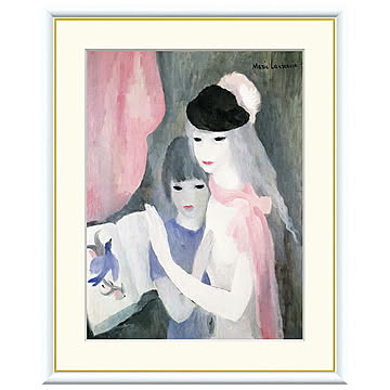 額絵 二人の少女 マリー・ローランサン 42x34cm 三幸