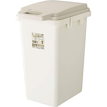 70L ロック式 ふた付き ダストボックス ベージュ キッチン用 ワンハンドパッキンペール 臭い漏れ軽減仕様 幅38.1cm