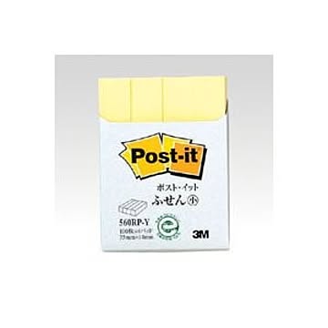 （まとめ） 住友スリーエム ポストイット(R) 再生紙 4個入り 横14×縦75mm 560RP-Y イエロー 4個入 【×10セット】