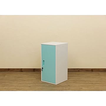 ハイタイプ ブルー スチール キューブBOX 鍵付きロッカー 幅38cm カギ×2個 連結可 転倒防止器具付き 収納ラック