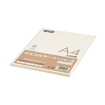(まとめ) TANOSEE αエコカラーペーパーII A4 ライトクリーム 少枚数パック 1冊（100枚） 【×30セット】
