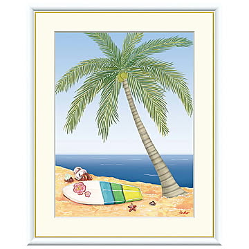 額絵 ヤシの木 鈴木みこと 52x42cm 三幸