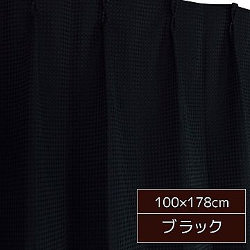 6色から選べる シンプルカーテン / 2枚組 100×178cm ブラック / 形状記憶 洗える 『ビビ』 九装