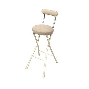 折りたたみ椅子 幅36cm ハイタイプ アイボリー×ミルキーホワイト 日本製 スチールパイプ 1脚販売 完成品 リビング 在宅ワーク
