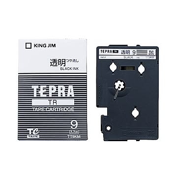 (まとめ) キングジム テプラ TR テープカートリッジ 9mm 透明／黒文字 TT9KM 1個 【×10セット】