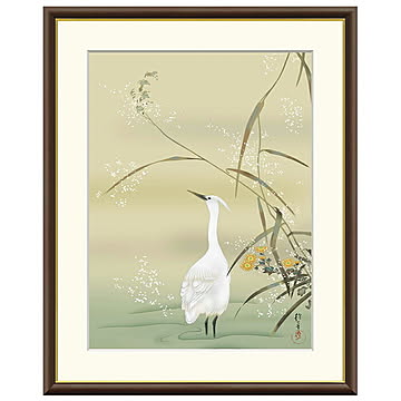 額絵 芦に白鷺図 酒井抱一 61x49.5cm 三幸