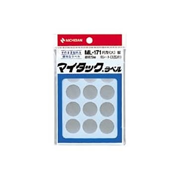 （まとめ） ニチバン カラーラベル 一般用 ML-171 一般用（単色） 20mm径 ML-17110 銀 1P入 【×10セット】