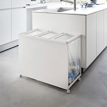 山崎実業 目隠し分別ダストワゴン タワー 45L 3分別 tower