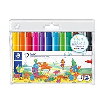 （まとめ）ステッドラー ノリスクラブジャンボカラーマーカー 12色セット 340WP12 1パック【×10セット】
