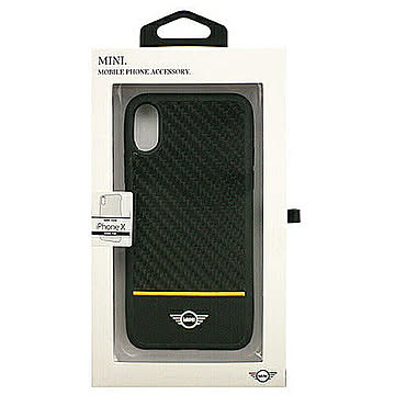 MINI 公式ライセンス品 iPhoneX専用 カーボン+PUハードケース Real Carbon Fiber 管理No. 4526397964610