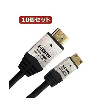 10個セット HORIC HDMI MINIケーブル 2m シルバー HDM20-015MNSX10