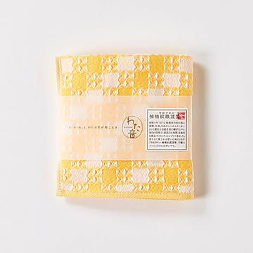 楠橋紋織 わた音 ハンカチタオル 25cm×25cm イエロー 1-65610-86-Y