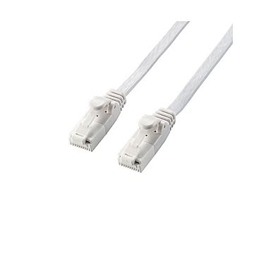 【5個セット】エレコム LANケーブル/CAT6A準拠/爪折れ防止/フラット/10m/ホワイト LD-GFAT/WH100X5