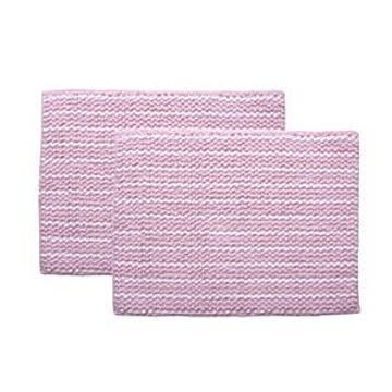 ピンク色のバスマット・フロアマット 2枚組 約45cm×60cm 高吸水性 防滑