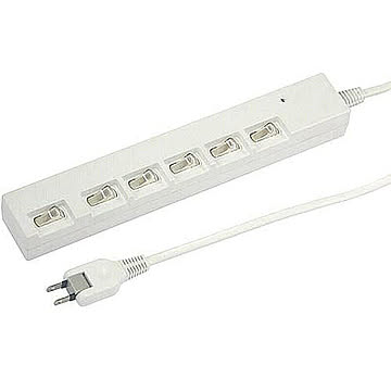 YAZAWA 横差し個別スイッチ付節電タップ Y02YBKS662WH 管理No. 4966307280230