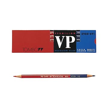 （まとめ） トンボ鉛筆 赤青鉛筆 8900-VP7／3 朱藍7：3 12本入 【×3セット】