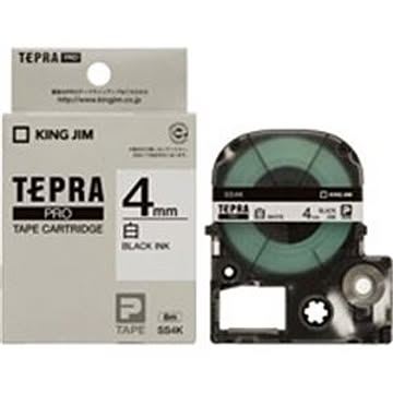(業務用5セット) キングジム テプラPROテープ/ラベルライター用テープ 幅：4mm SS4K 白に黒文字