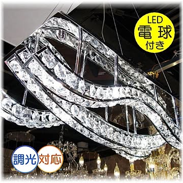 アンティーク・ガレ LEDペンダント照明 クリスタルシャンデリア 天井照明 暖色