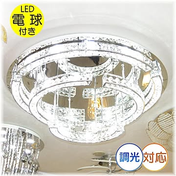 アンティーク・ガレ LED クリスタルシャンデリア 照明器具 大型 北欧 白色