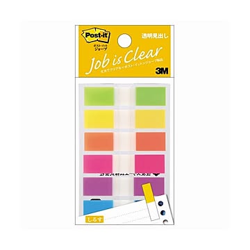 （まとめ） 3M ポスト・イット ジョーブ透明見出し 44×10mm パステルカラー6色 683NEH 1パック（6冊） 【×30セット】