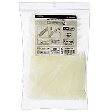 (まとめ) オーム電機 ロックタイ 100mm 白 LT-100W1000W 1袋(1000本) 【×4セット】