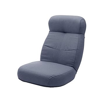 日本製 ブルー 座椅子 幅62cm スチールパイプ ポケットコイルスプリング