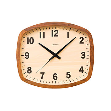 【INTERZERO/インターゼロ】CHAMBRE　R-SQUARE CLOCK WALNUTシャンブル スクエア クロック ウォルナット