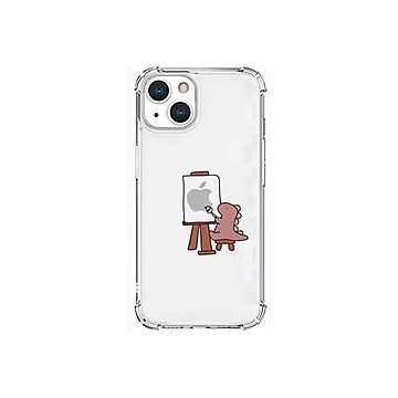 AKAN ソフトタフケース for iPhone 13 おしごとザウルス—画家 ピンク AK20972i13