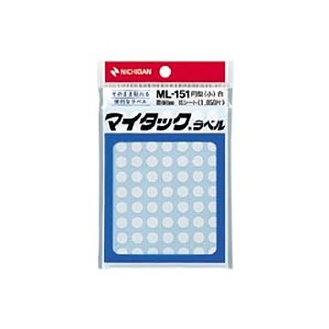 （まとめ） ニチバン カラーラベル 一般用 ML-151 一般用（単色） 8mm径 ML-1515 白 1P入 【×10セット】