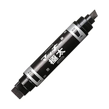 （まとめ） ゼブラ 油性マーカー マッキー極太 角芯太字+平芯極太 黒 MC-EB-450-BK 1本 【×10セット】