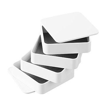 tower タワー (山崎実業) アクセサリートレー 4段 スクエア Stacked Jewelry Box - Square 収納 アクセサリーボックス ピアス ネックレス リング ジュエリー