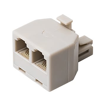 ミヨシ 6極4芯対応電話機コード分配アダプタ直挿しタイプ ホワイト5個セット DA-42／WH-5P