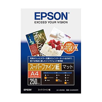 （まとめ） エプソン EPSON スーパーファイン紙 A4 KA4250SFR 1冊（250枚） 【×3セット】