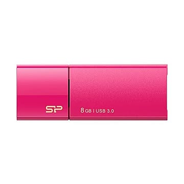 （まとめ）シリコンパワー USB3.0スライド式フラッシュメモリ 8GB ピンク SP008GBUF3B05V1H 1個【×3セット】