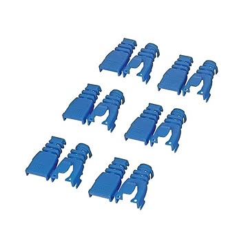 (まとめ) エレコム 後付タイプコネクタ保護カバーブルー LD-ABBU6 1セット(6個) 【×30セット】