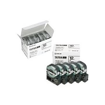 テプラ PROテープカートリッジ 白ラベル 12mm （黒文字） 5個入エコパック