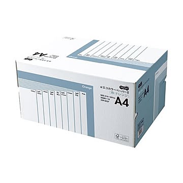 (まとめ) TANOSEE αエコカラーペーパーII A4 オレンジ 業務用パック 1箱（5000枚：500枚×10冊） 【×30セット】