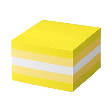 （まとめ） TANOSEE ふせん カラーブロック 75×75mm パステルイエロー 1冊 【×5セット】