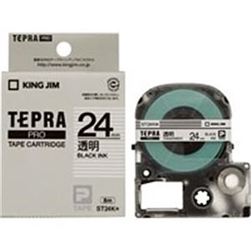 キングジム PROテープ ST24K-20 透明に黒字 24mm 20個