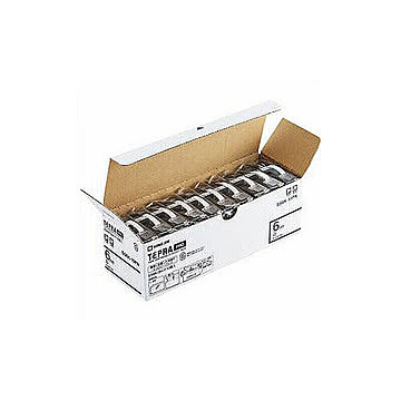 キングジム SS6K-10PN テプラPROテープ エコパック 白 黒文字 6mm幅 8m 10個入 管理No. 4971660774715