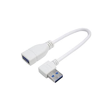 (まとめ)変換名人 USB3.0L型ケーブル延長20(右L) USB3A-CA20RL×5セット