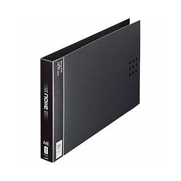 （まとめ）ライオン事務器 リングファイル(ノイル)A4ヨコ 2穴 210枚収容 背幅35mm ブラック RF-222n 1冊 【×10セット】