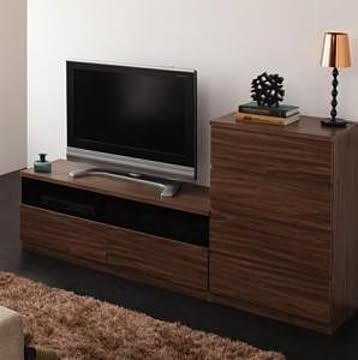 nux ヌクス Gセット リビング収納 チェスト×テレビボード ウォルナットブラウン