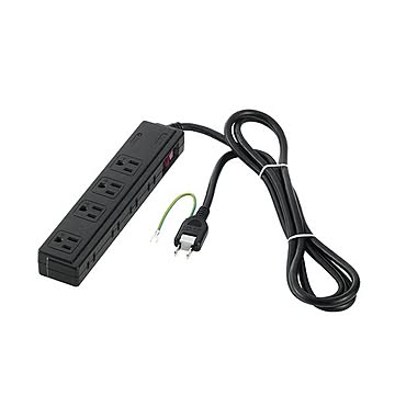 (まとめ) バッファロー 2/3ピン式電源タップ 4+4個口タイプ 雷サージ防止/集中スイッチ付 2m ブラック BSTAPSDC820BK 1個 【×5セット】