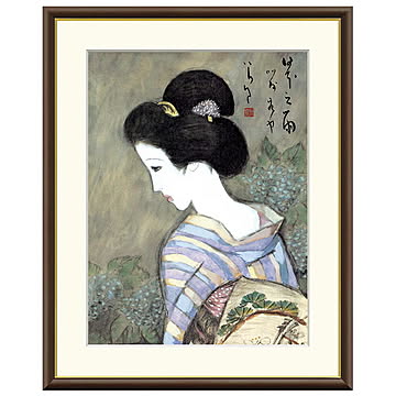 額絵 日本之雨 竹久夢二 61x49.5cm 三幸