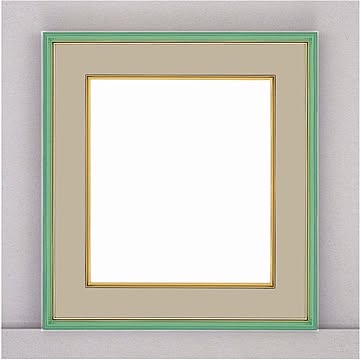 【カラー色紙額】細い色紙額・細いフレームの色紙額　■カラー色紙額273×242mm グリーン