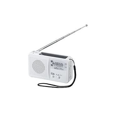 YAZAWA 手回し充電ラジオ ライト付 ホワイトBS901WH