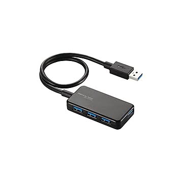 （まとめ） エレコム USBHUB3.0/バスパワー/タブレット向け/4ポート/ブラック U3H-A411BBK 【×2セット】