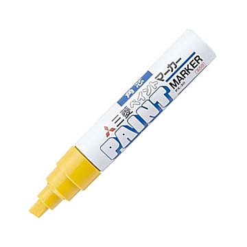 (まとめ) 三菱鉛筆 油性ペイントマーカー 太字角芯 黄 PX30.2 1本 【×30セット】